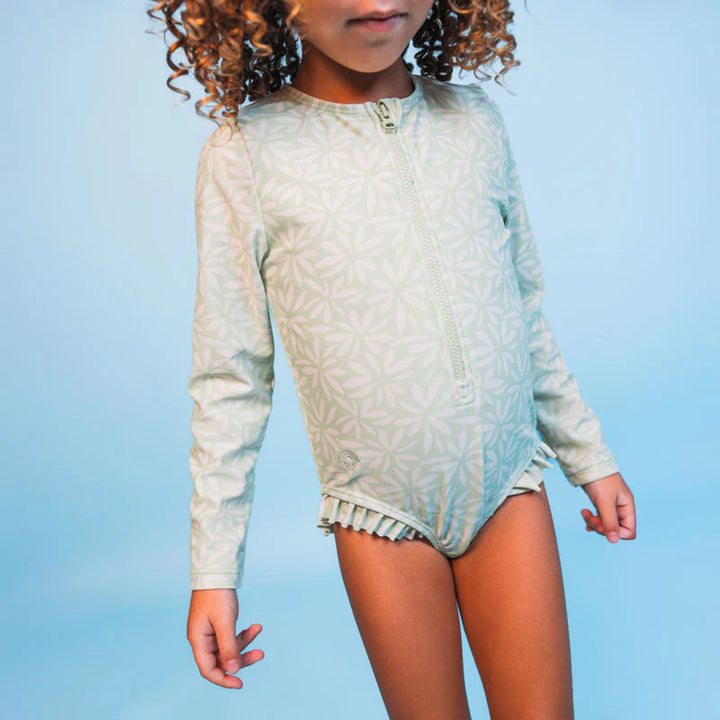 Swim Essentials UV Long Sleeved Swimsuit Rashguard, Matcha Green