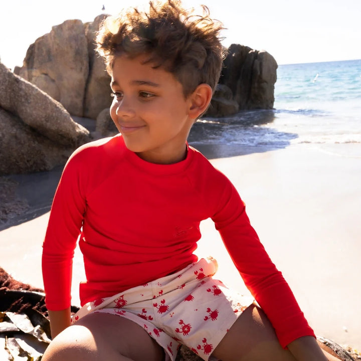 Swim Essentials UV Long Sleeved Rashguard, Oh Crab Red