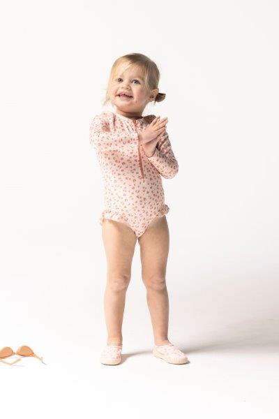 Swim Essentials UV Long Sleeved Swimsuit Rashguard, Old Pink Leopard