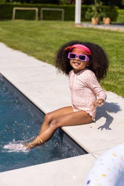 Swim Essentials UV Long Sleeved Swimsuit Rashguard, Old Pink Leopard