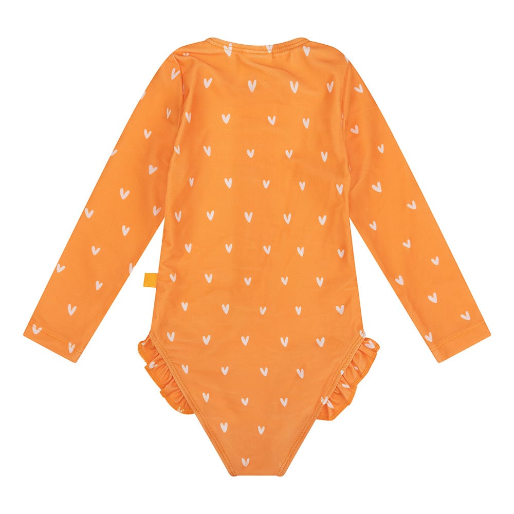 Swim Essentials Girls Long Sleeved Rashguard, Orange Kiss