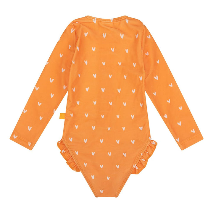 Swim Essentials Girls Long Sleeved Rashguard, Orange Kiss