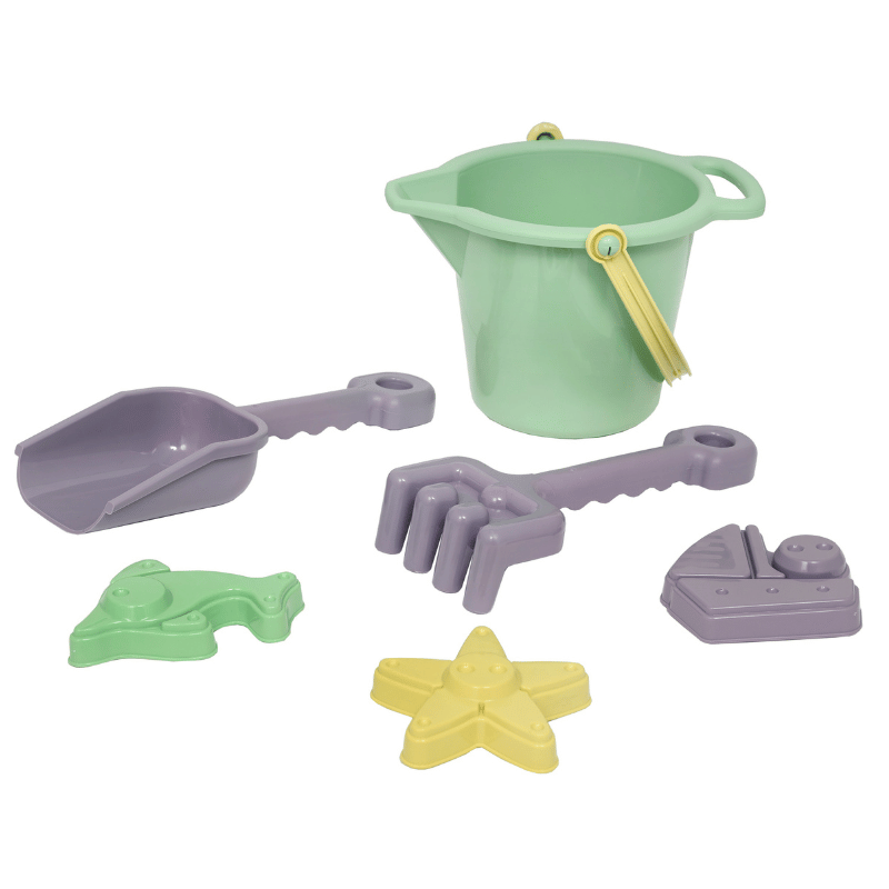 Plasto "I'M GREEN" Sand and Bucket Set, 6 pcs