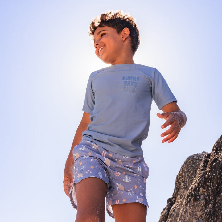 Swim Essentials UV Short Sleeved Rashguard, Pure Tones Blue