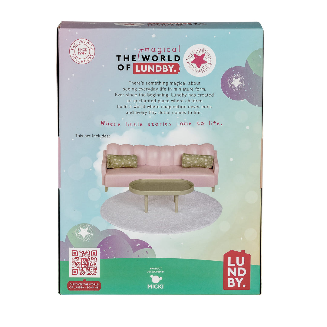 Lundby Doll House Furniture - Basic Living Room Set
