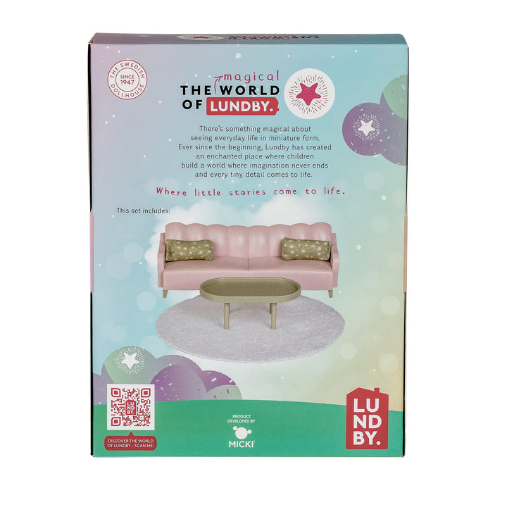 Lundby Doll House Furniture - Basic Living Room Set