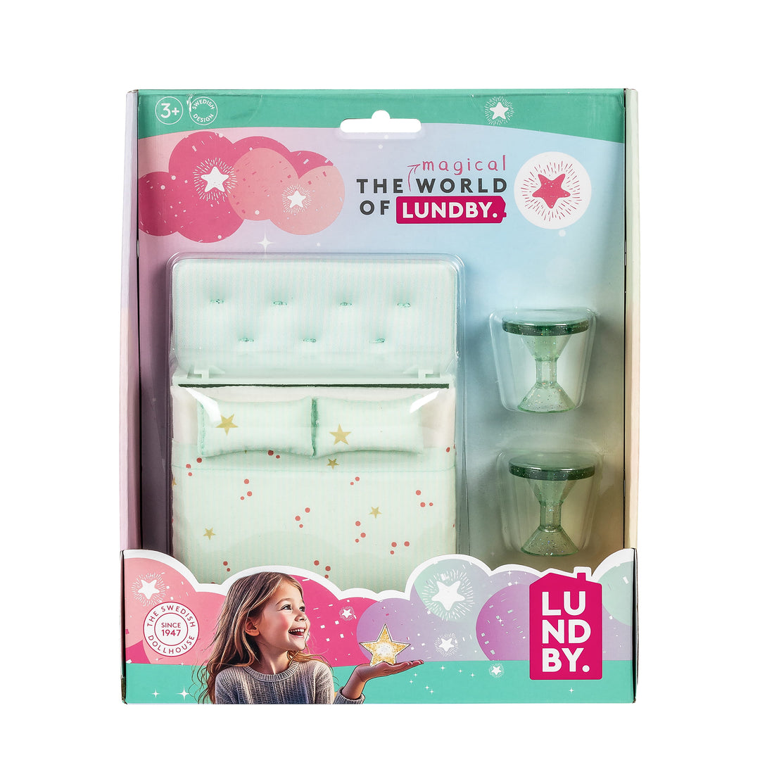 Lundby Doll House Furniture - Upholstered Bed Set