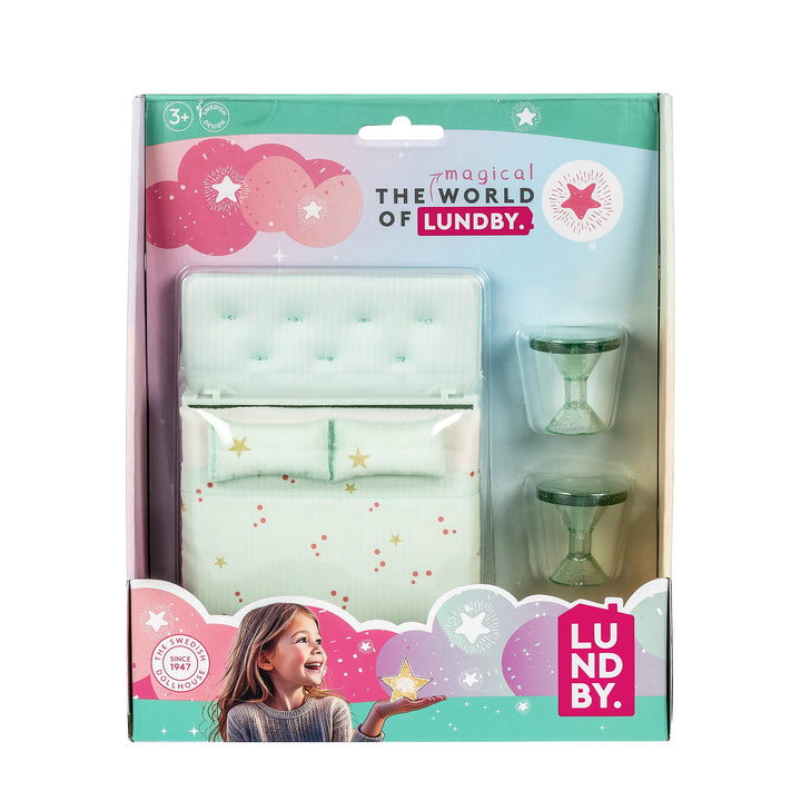Lundby Doll House Furniture - Upholstered Bed Set