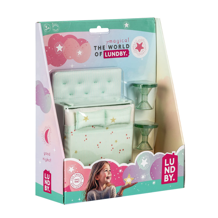 Lundby Doll House Furniture - Upholstered Bed Set