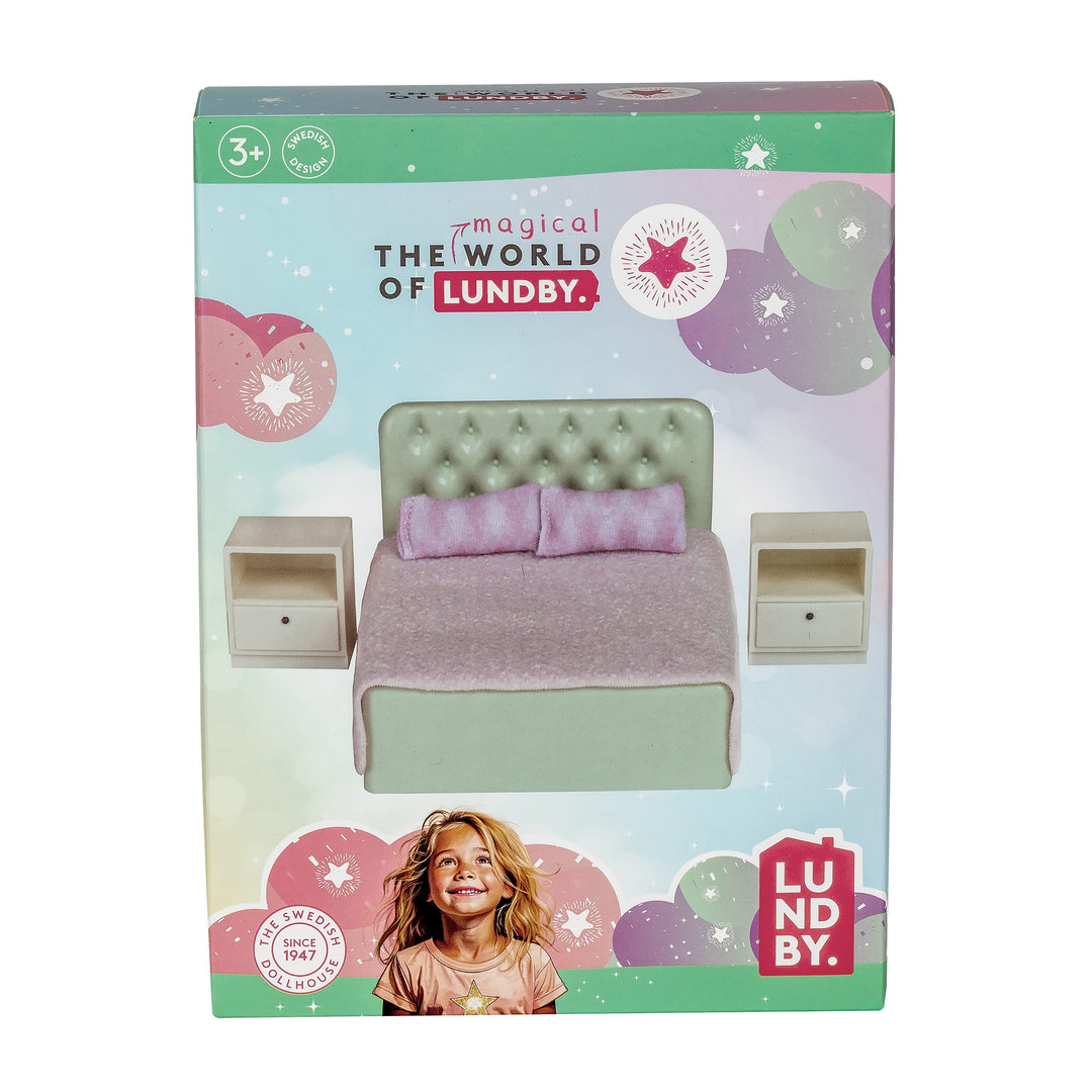 Lundby Doll House Furniture - Basic Bedroom Set