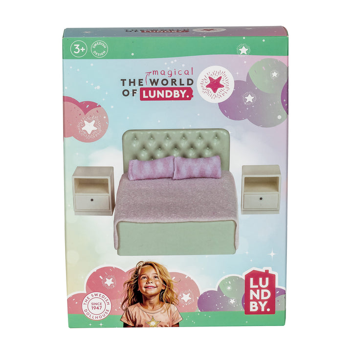 Lundby Doll House Furniture - Basic Bedroom Set