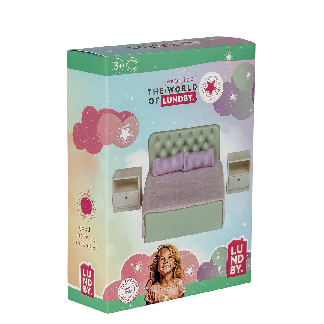Lundby Doll House Furniture - Basic Bedroom Set
