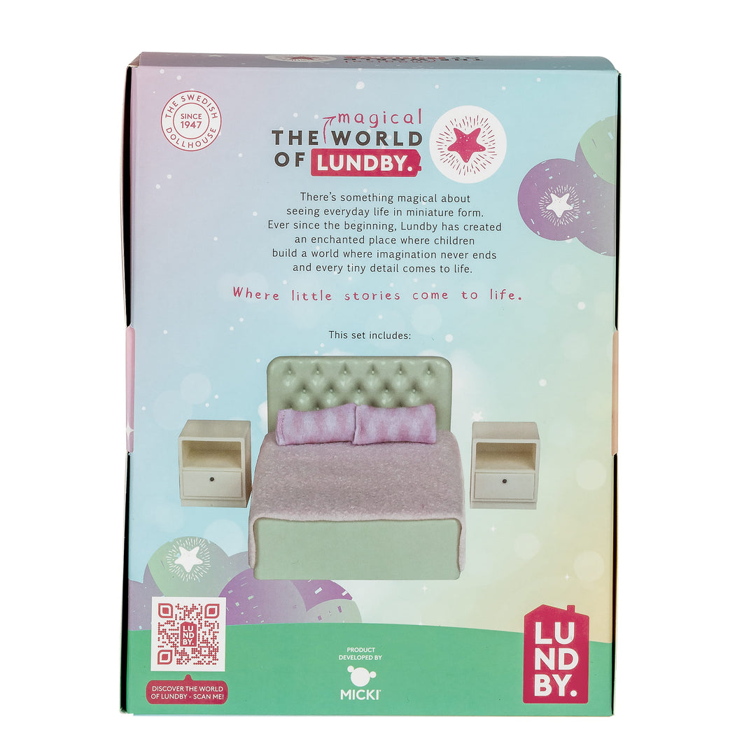Lundby Doll House Furniture - Basic Bedroom Set