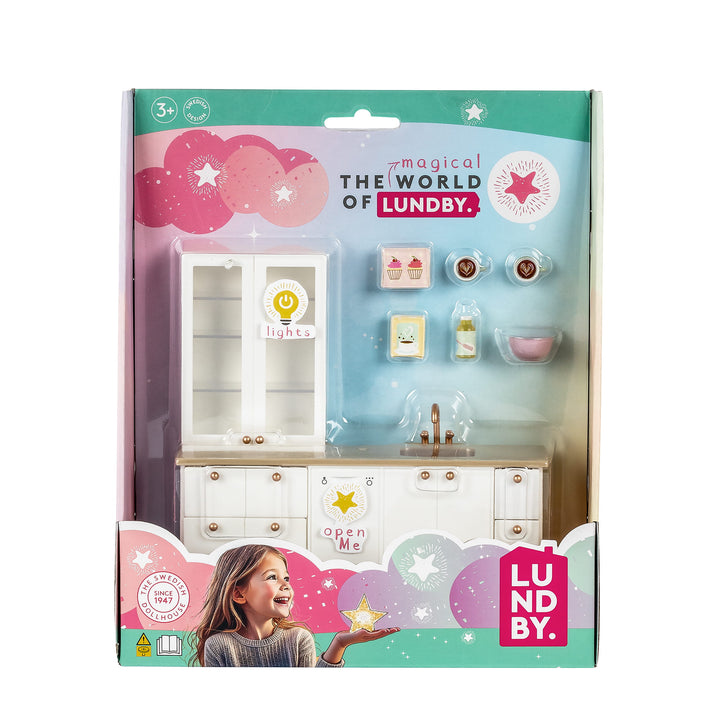Lundby Doll House Furniture - Kitchen Basin with Display Cabinet