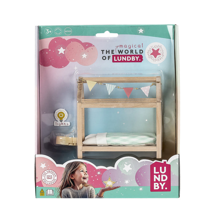 Lundby Doll House Furniture - Children's House Bed Set