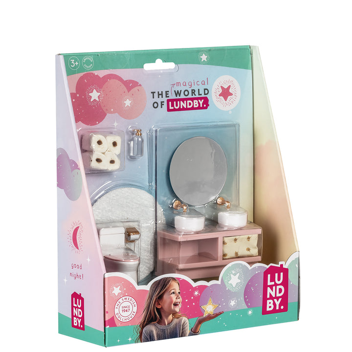 Lundby Doll House Furniture - Bathroom Washbasin & Toilet Set
