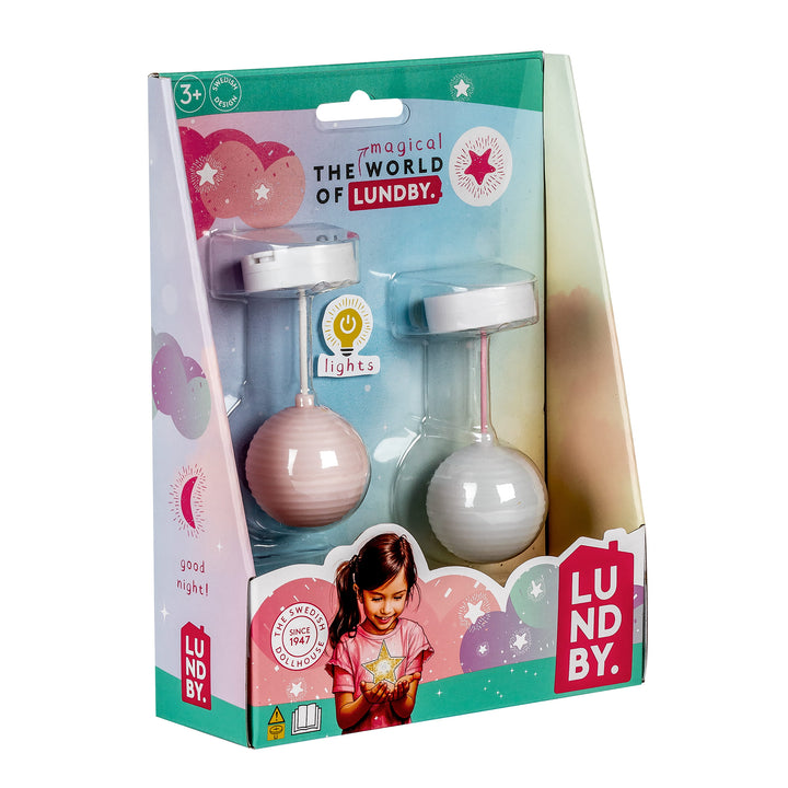 Lundby Doll House Accessories - Round Chinese Ceiling Lamps, 2 pcs