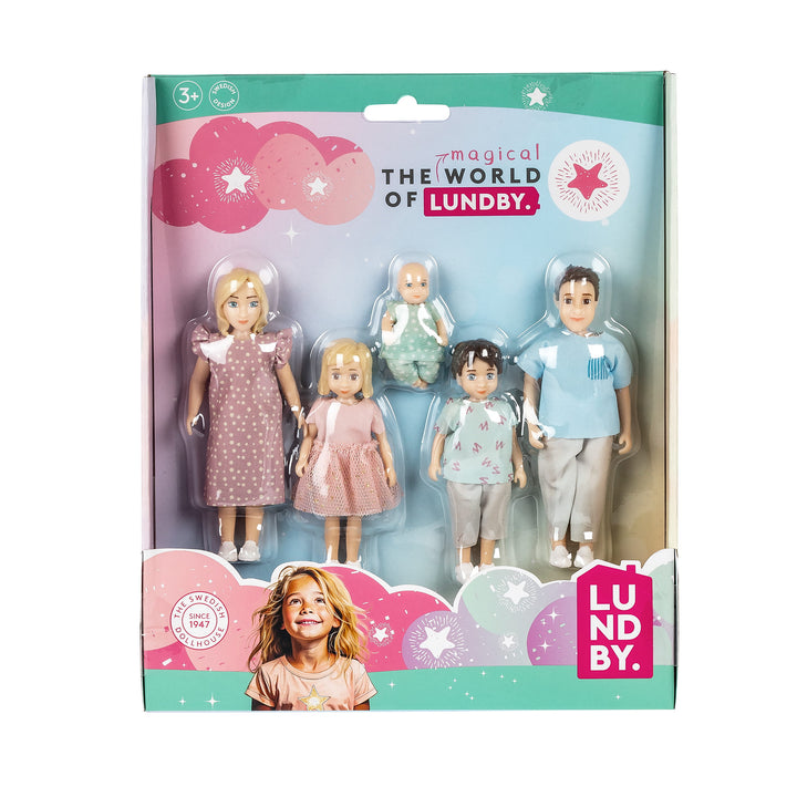 Lundby Doll House Dolls - Charlie Family Set, 5 pcs