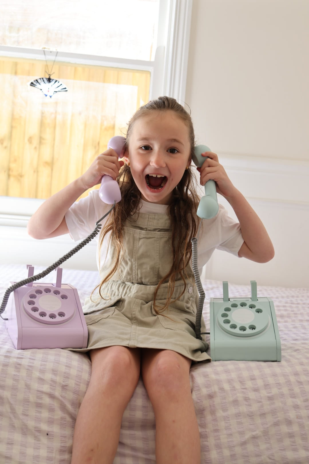 Imagine That Wooden Rotary Telephone, Lavender