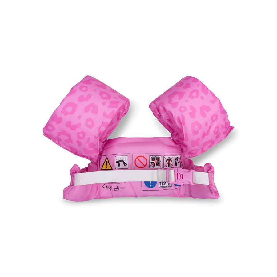 Swim Essentials Puddle Jumper Swim Vest - Neon Pink Leopard, 2-6 yrs