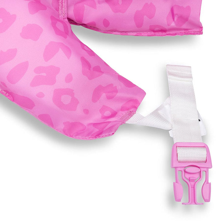 Swim Essentials Puddle Jumper Swim Vest - Neon Pink Leopard, 2-6 yrs