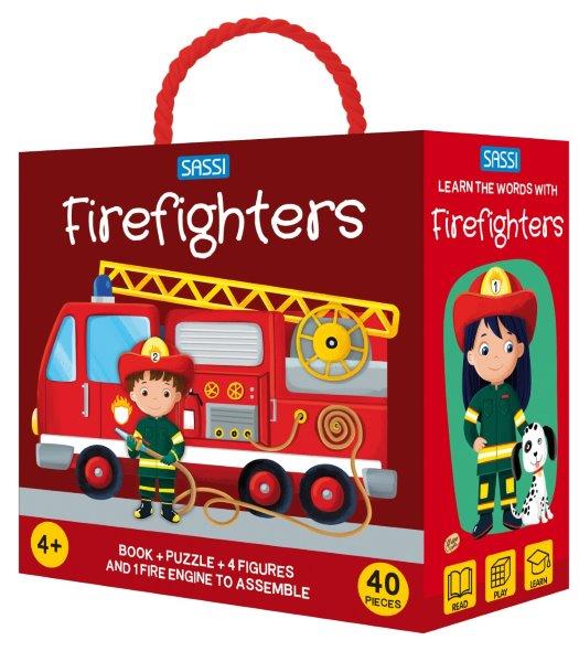 Sassi 3D Puzzle and Book Set - Learn Shapes Firefighters , 40 pcs