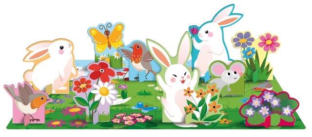 Sassi 3D Puzzle and Book Set - Learn Shapes Flowers, 40 pcs