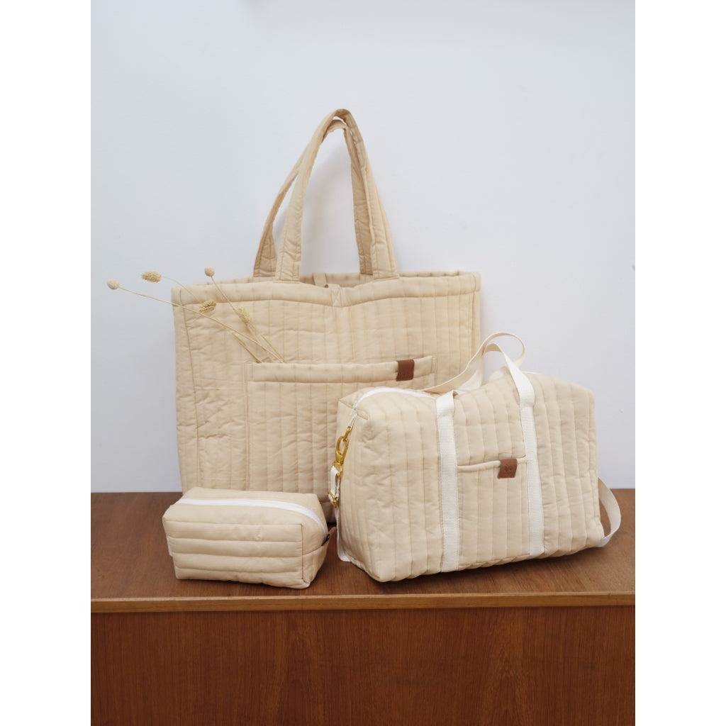 Fabelab - Quilted Organic Cotton Tote Bag - Wheat, 60 cm