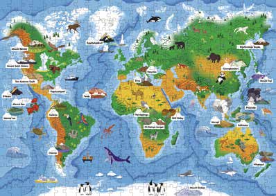 Sassi The Ultimate Atlas and Puzzle Set - Volcanoes, 500 pcs