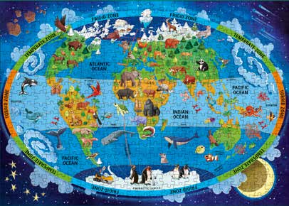 Sassi The Ultimate Atlas and Puzzle Set - Earth, 500 pcs