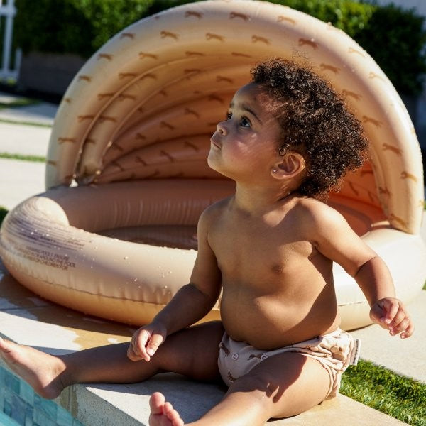 Swim Essentials Inflatable Children's Pool with Canopy - Leopard, 100 cm - 77 cm