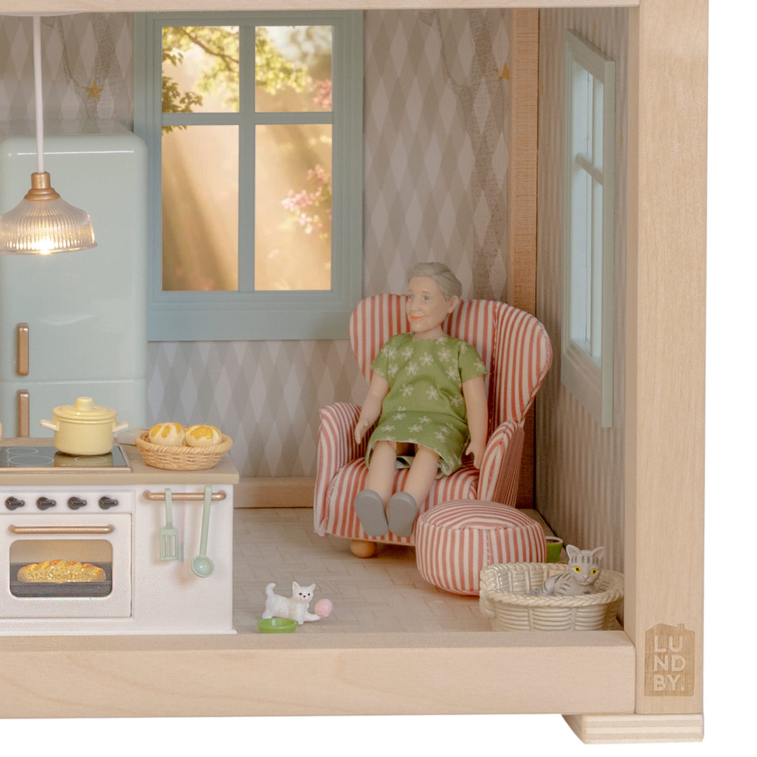 Lundby Doll House Furniture - Reading Nook Armchair & Ottoman Set