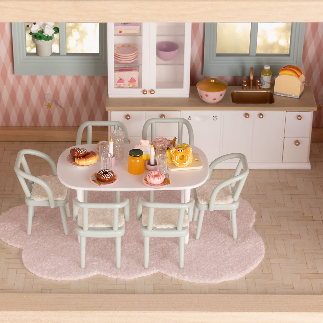 Lundby Doll House Furniture - Dining Room Furniture Set, 6 pcs