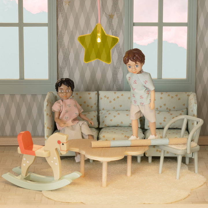 Lundby Doll House Accessories - Star Ceiling Lamp & Beanbag Set