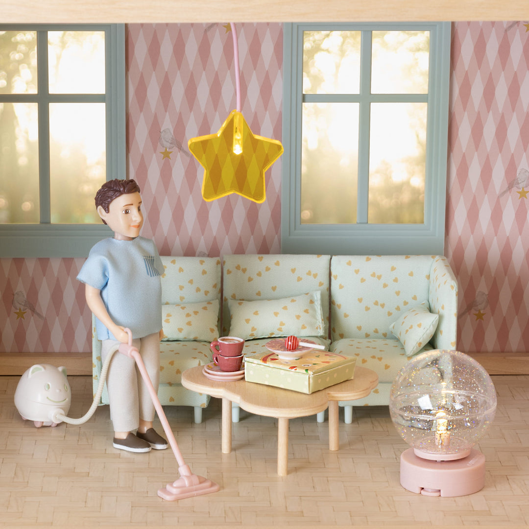 Lundby Doll House Accessories - Star Ceiling Lamp & Beanbag Set