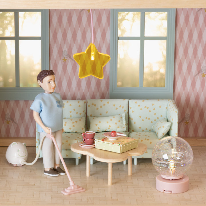 Lundby Doll House Accessories - Star Ceiling Lamp & Beanbag Set