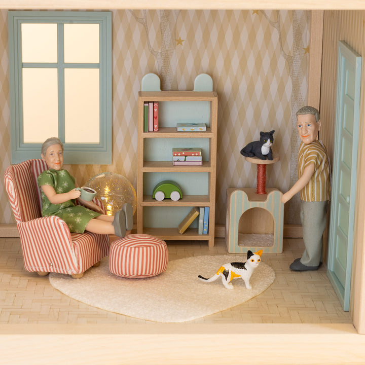 Lundby Doll House Furniture - Bookcase & Accessories Set