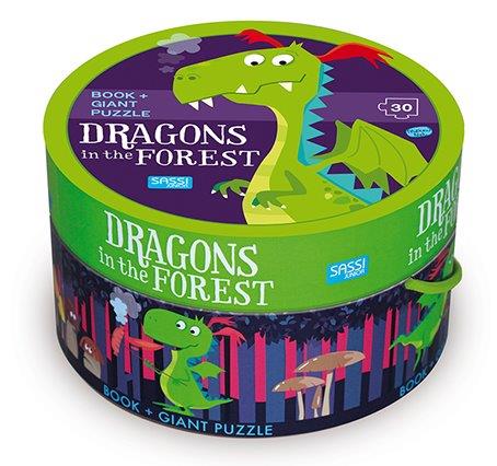 Sassi Book and Giant Puzzle - Dragon in the Forest, 30 pcs