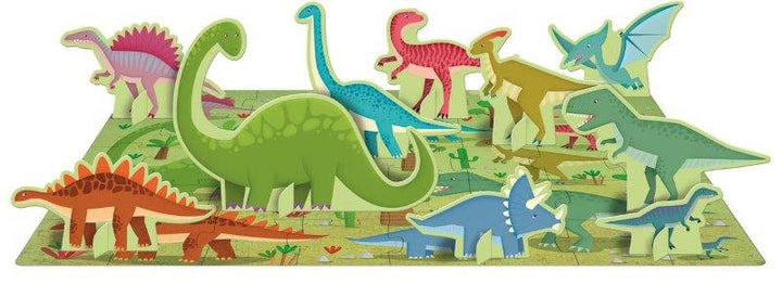 Sassi 3D Puzzle and Book Set - Learn Words Dinosaurs, 40 pcs