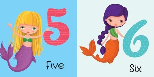 Sassi 3D Puzzle and Book Set - Learn Numbers Mermaids, 40 pcs