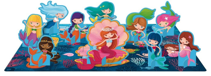 Sassi 3D Puzzle and Book Set - Learn Numbers Mermaids, 40 pcs