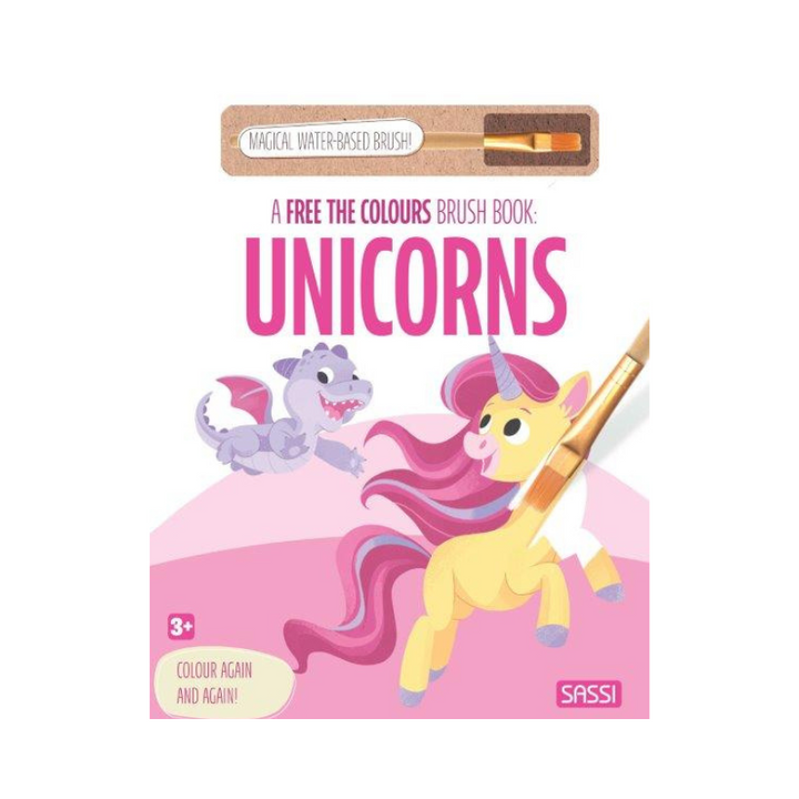 Sassi Free the Colours Reusable Paint Brush Book - Unicorns