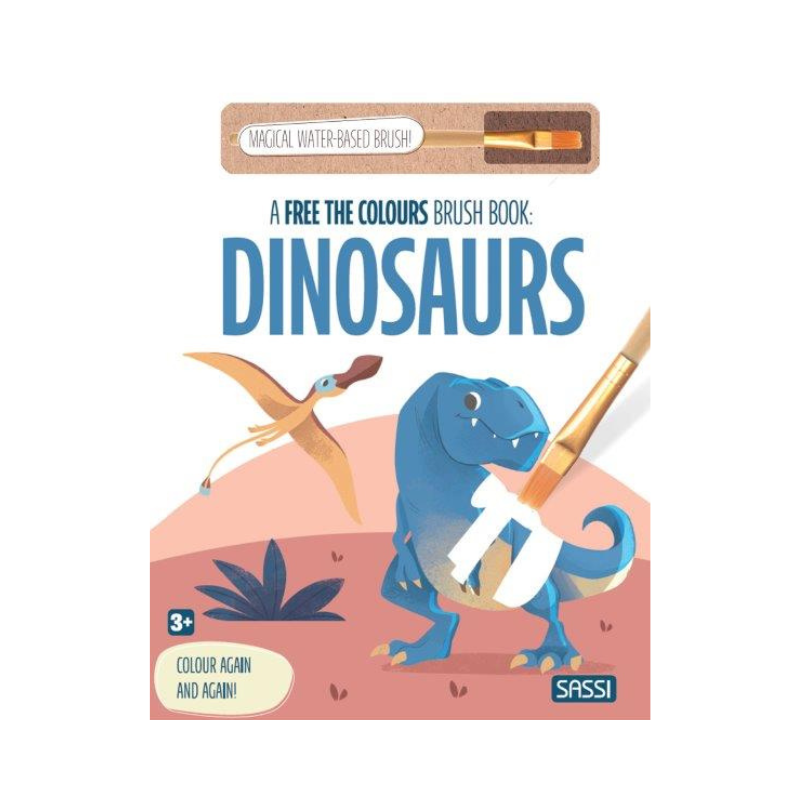 Sassi Free the Colours Reusable Paint Brush Book - Dinosaurs