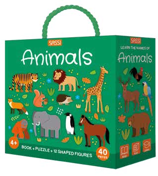 Sassi World of Animals 3D Puzzle & Book Set, 40 pcs