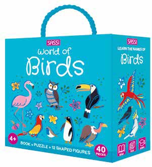 Sassi World of Birds 3D Puzzle & Book Set, 40 pcs