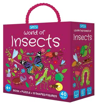 Sassi World of Insects 3D Puzzle & Book Set, 40 pcs
