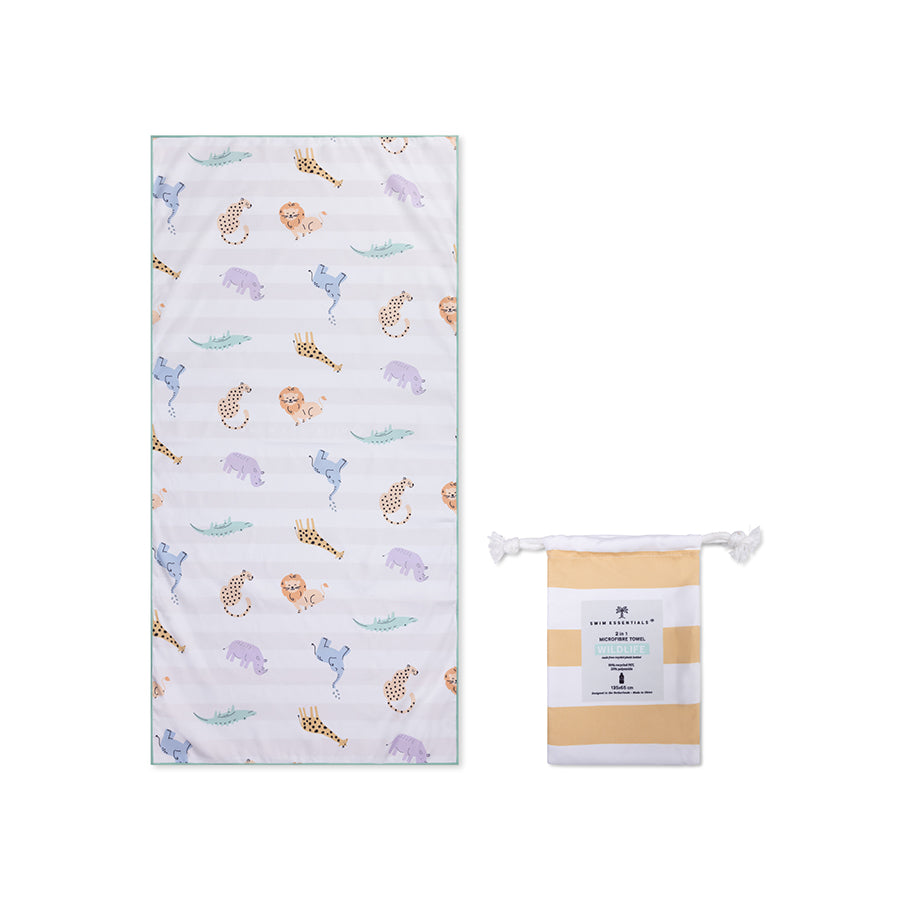 Swim Essentials Luxe Recycled Microfiber Beach Towel, Safari, 135 x 65 cm