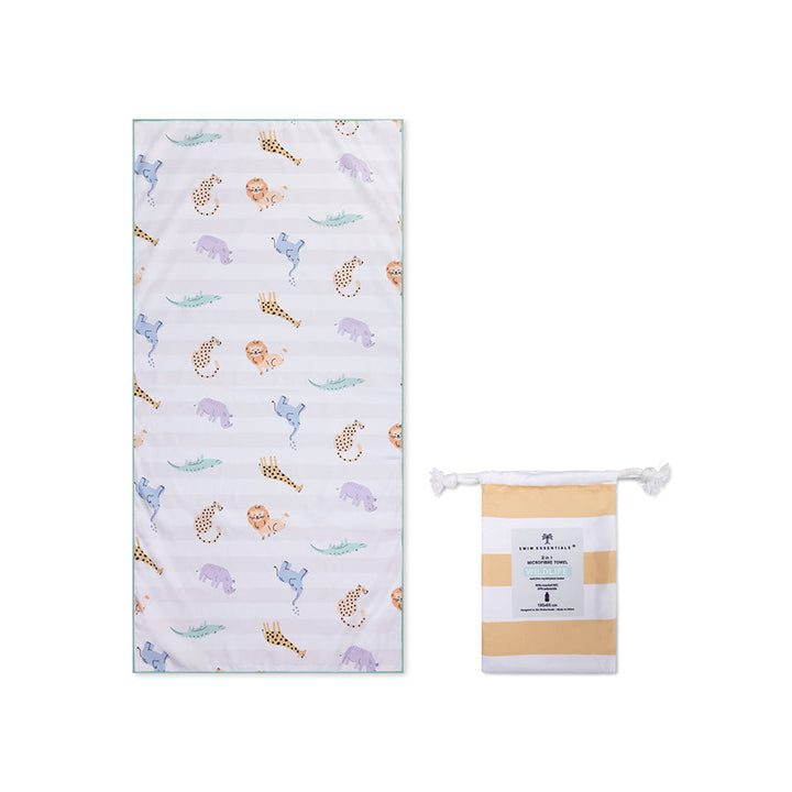 Swim Essentials Luxe Recycled Microfiber Beach Towel, Safari, 135 x 65 cm