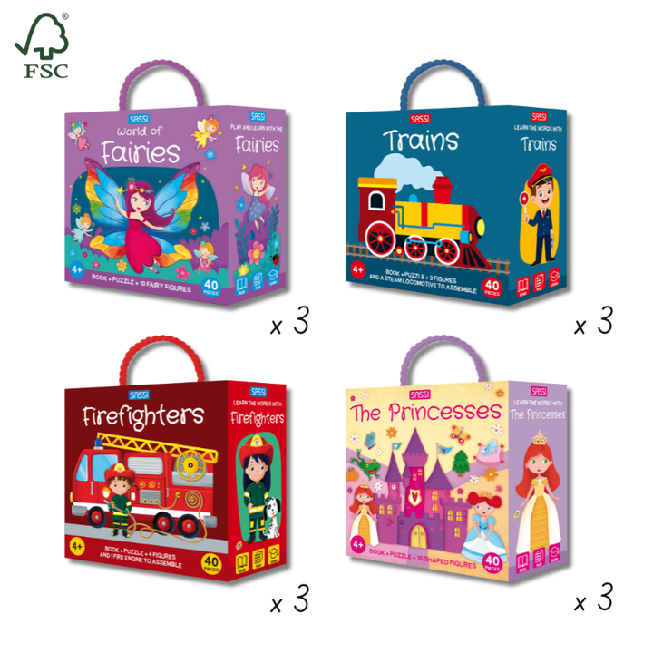 Sassi 40pc Puzzle Starter Bundle, 12 pcs