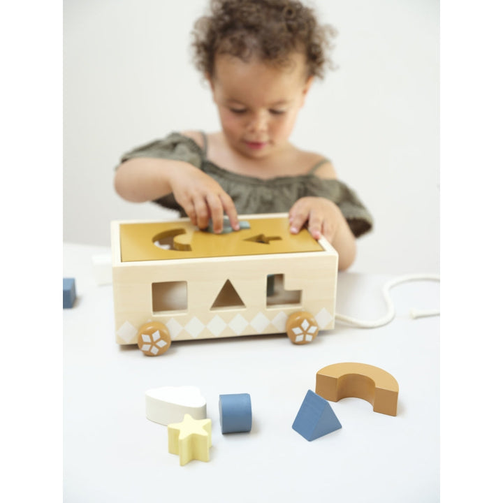 Fabelab - Shape Sorter Pull Cart - Wood, 24 cm